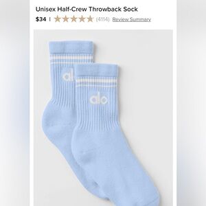 Unisex half crew socks seashell blue